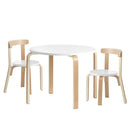 Kids Table & Chair Set - White/Natural