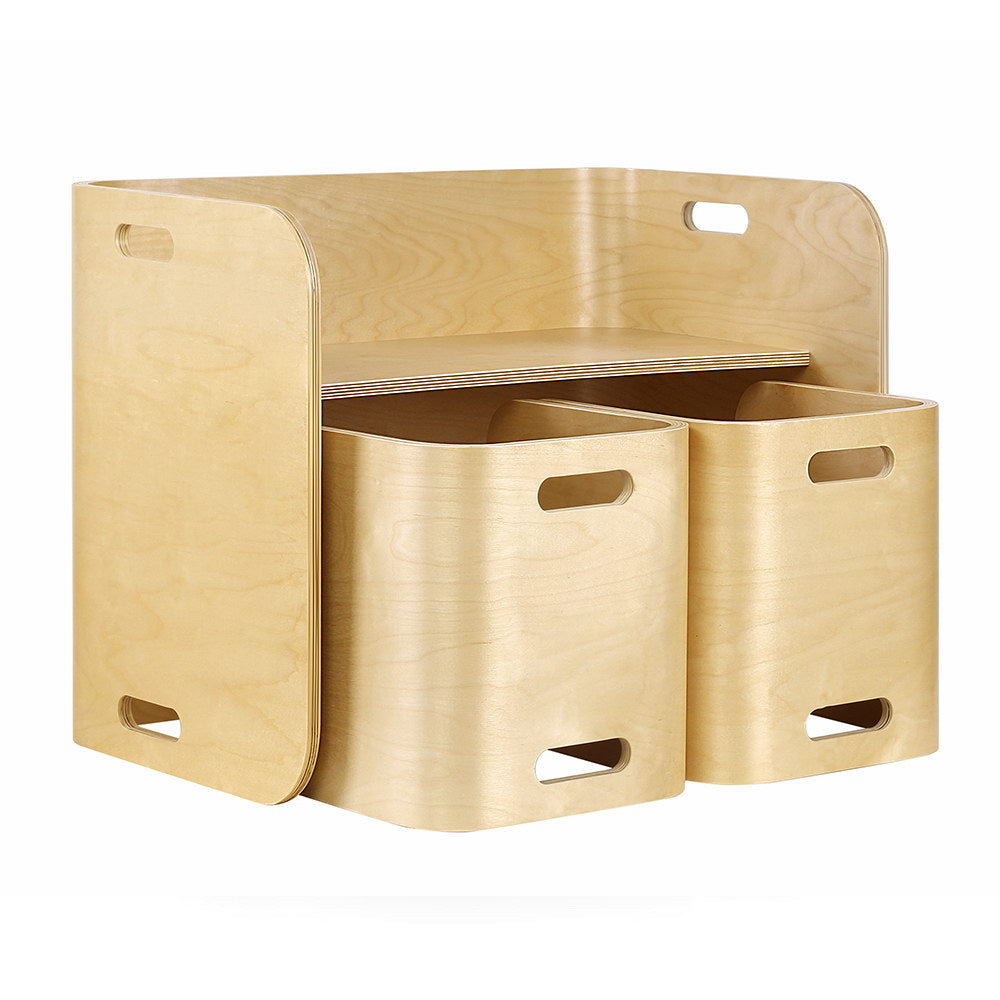 3 Piece -  Kids Table Chair Set Desk - Natural