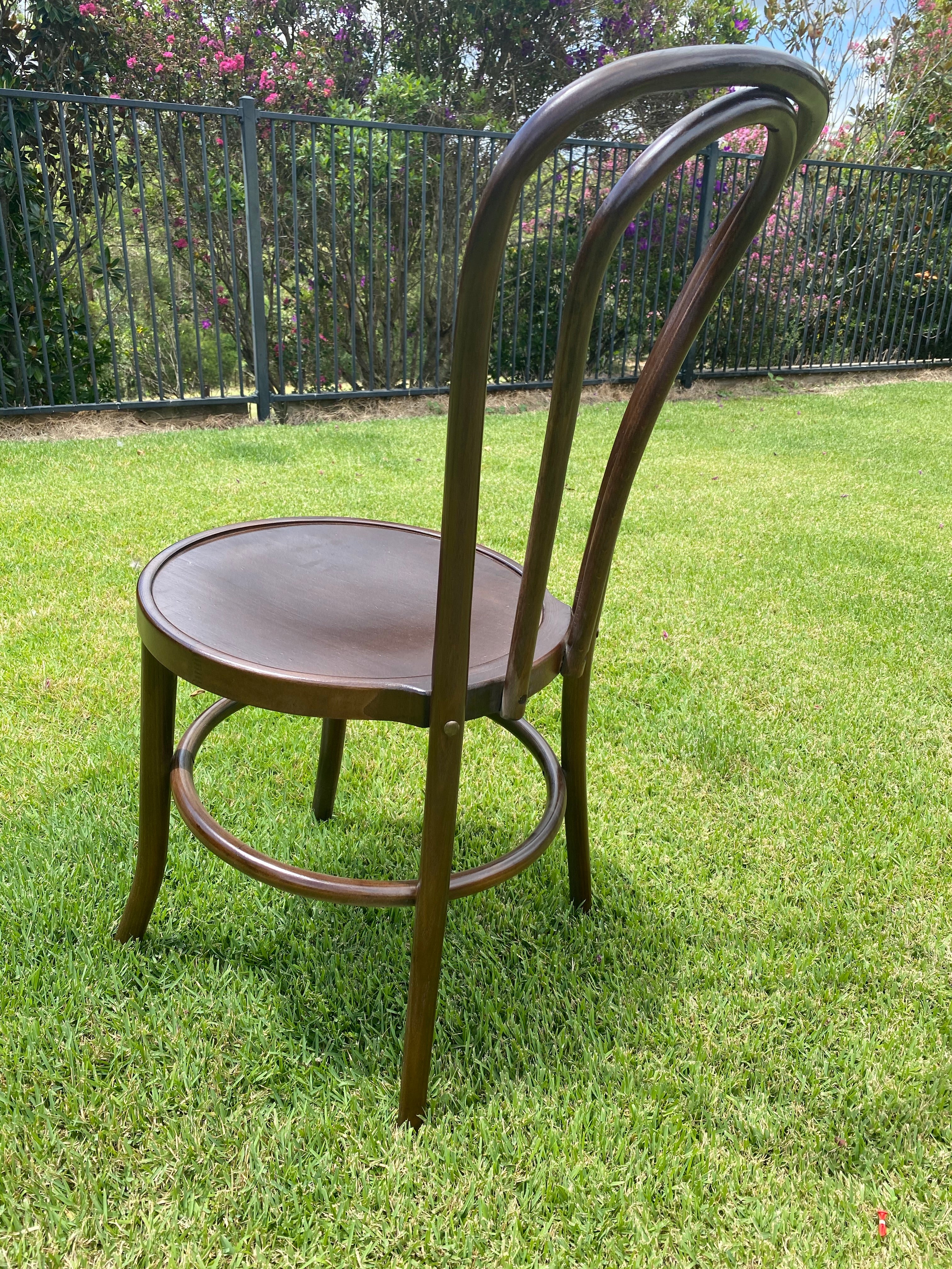 Dark beechwood Bentwood chair rear view