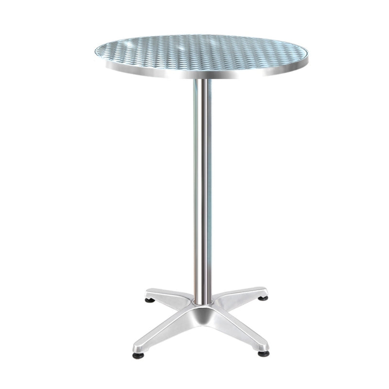 1 x Bar Table Aluminium/Stainless Steel - Round