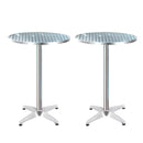2 x Bar Table Aluminium/Stainless Steel - Round