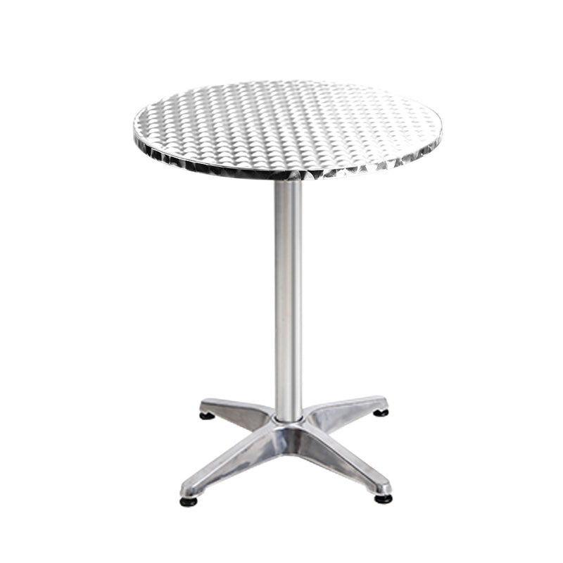 2 x Bar Table Aluminium/Stainless Steel - Round