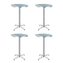 4 x Bar Table Aluminium/Stainless Steel - Round