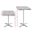 1 x Bar Table Aluminium/Stainless Steel - Square