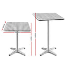 4 x Bar Table Aluminium/Stainless Steel - Square