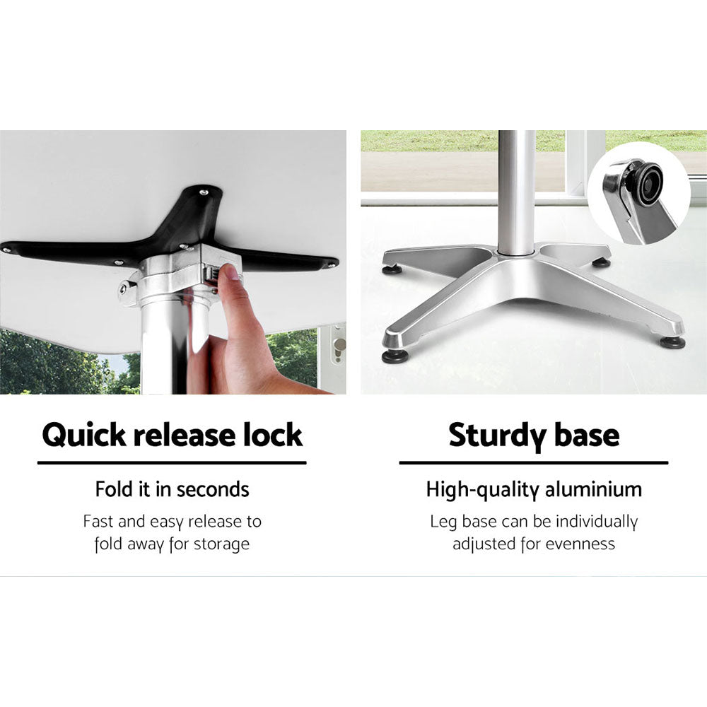 6 x Bar Table Aluminium/Stainless Steel - Square