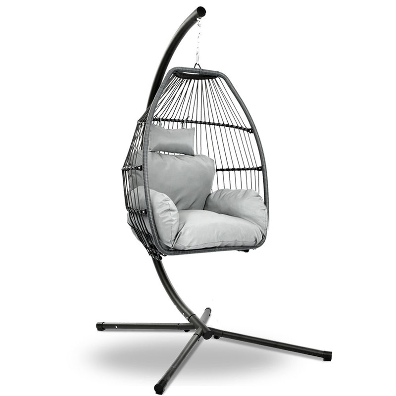Egg Hammock Hanging Swing Chair & Stand Pod Wicker & Cushions