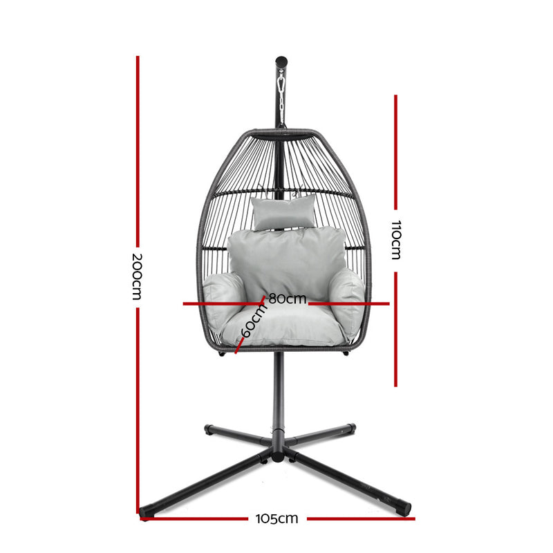 Egg Hammock Hanging Swing Chair Stand Pod Wicker Cushions