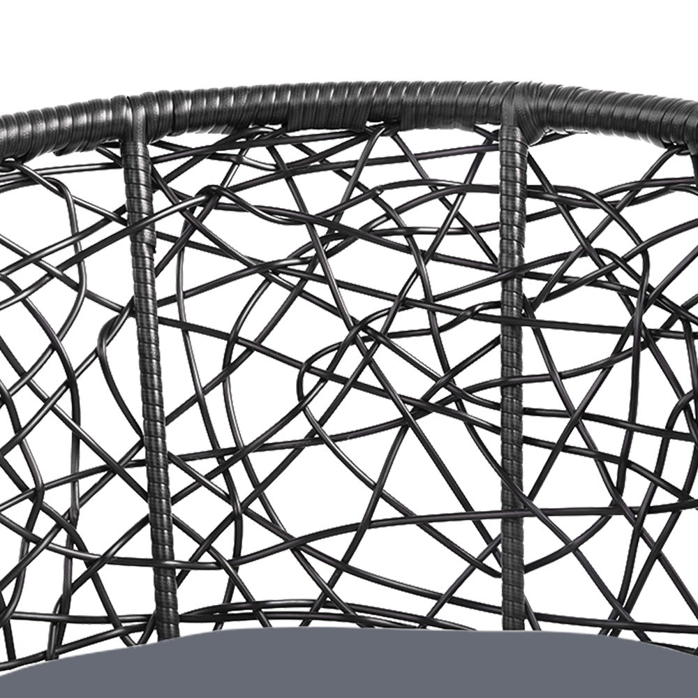 Spider Seat and Glass Table - BLACK