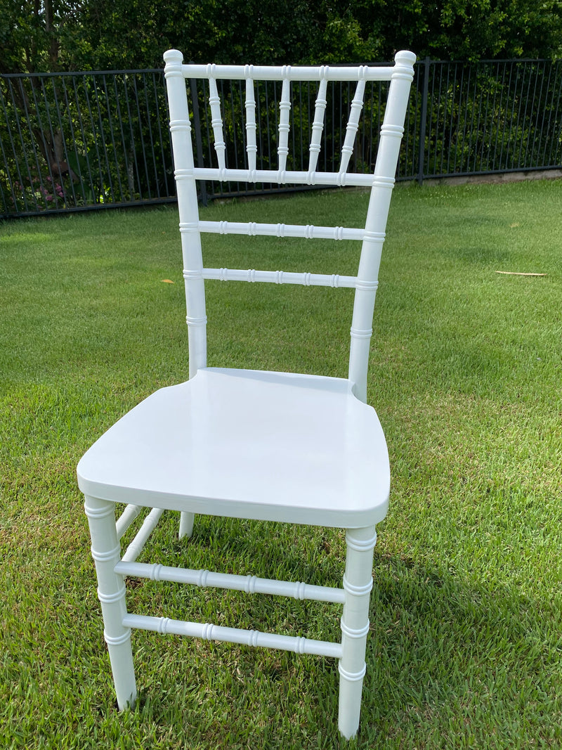 Timber White Tiffany Chair  - with White Cushion -$70