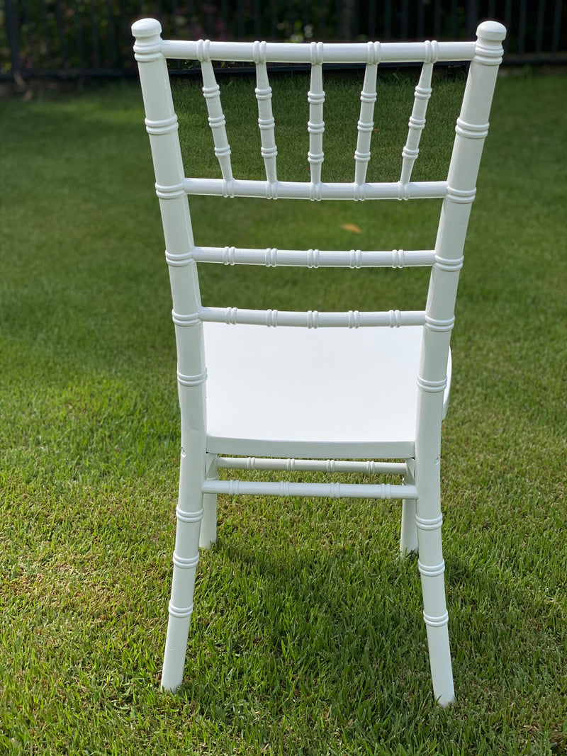 Timber White Tiffany Chair  - with White Cushion -$70