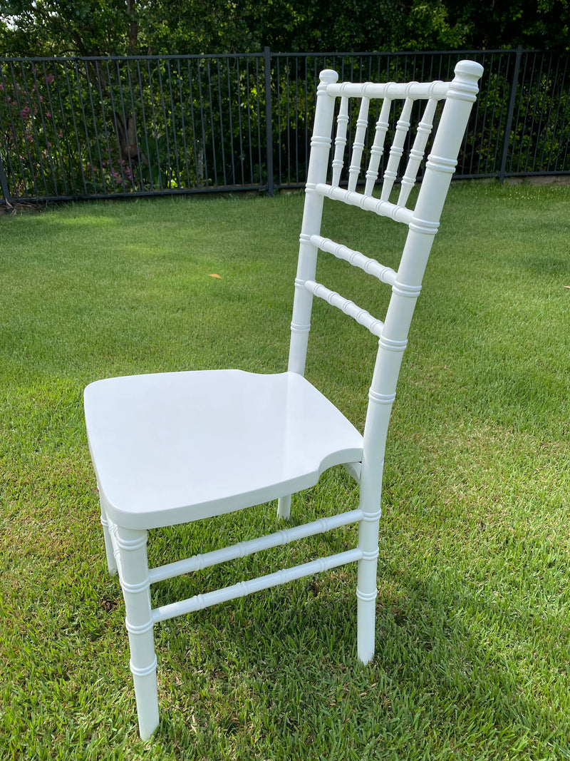 Timber White Tiffany Chair  - with White Cushion -$70