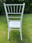 Timber White Tiffany Chair  - with White Cushion -$70