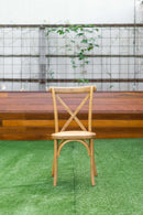 Oakwood Cross back Chair with rattan seat
