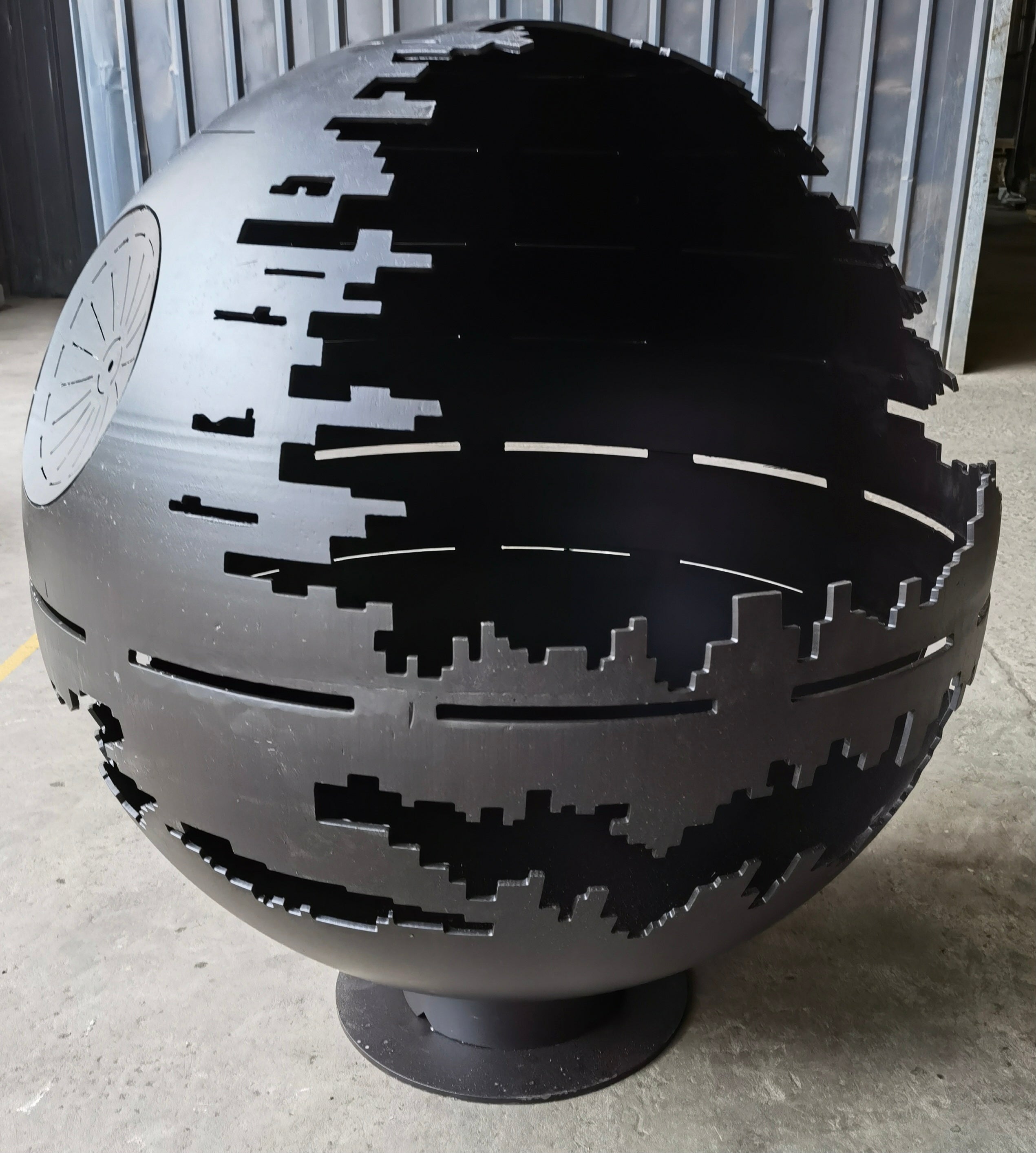 Death Star fire pit side view