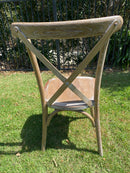 Cross back Chair - White Wash Antique Style
