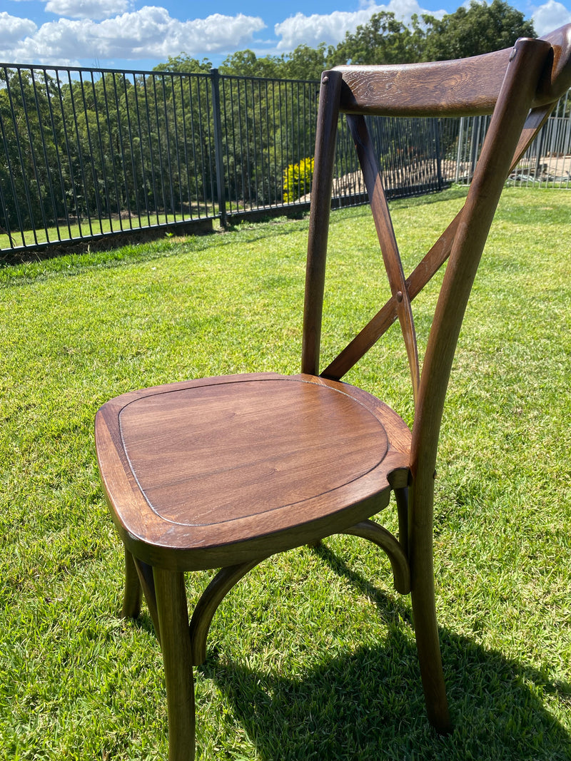 Dark Oakwood Cross back Chair