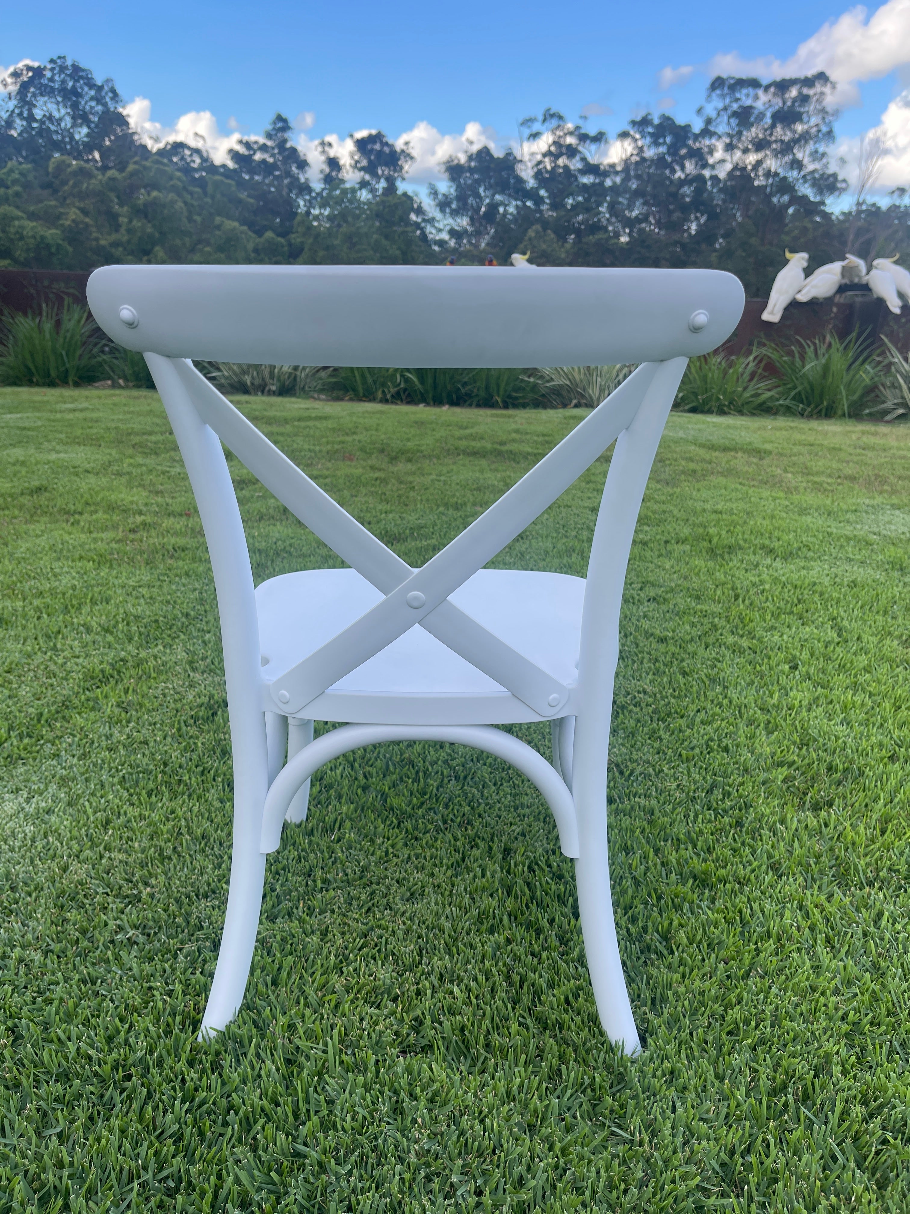 Kids Cross Back Chairs - White