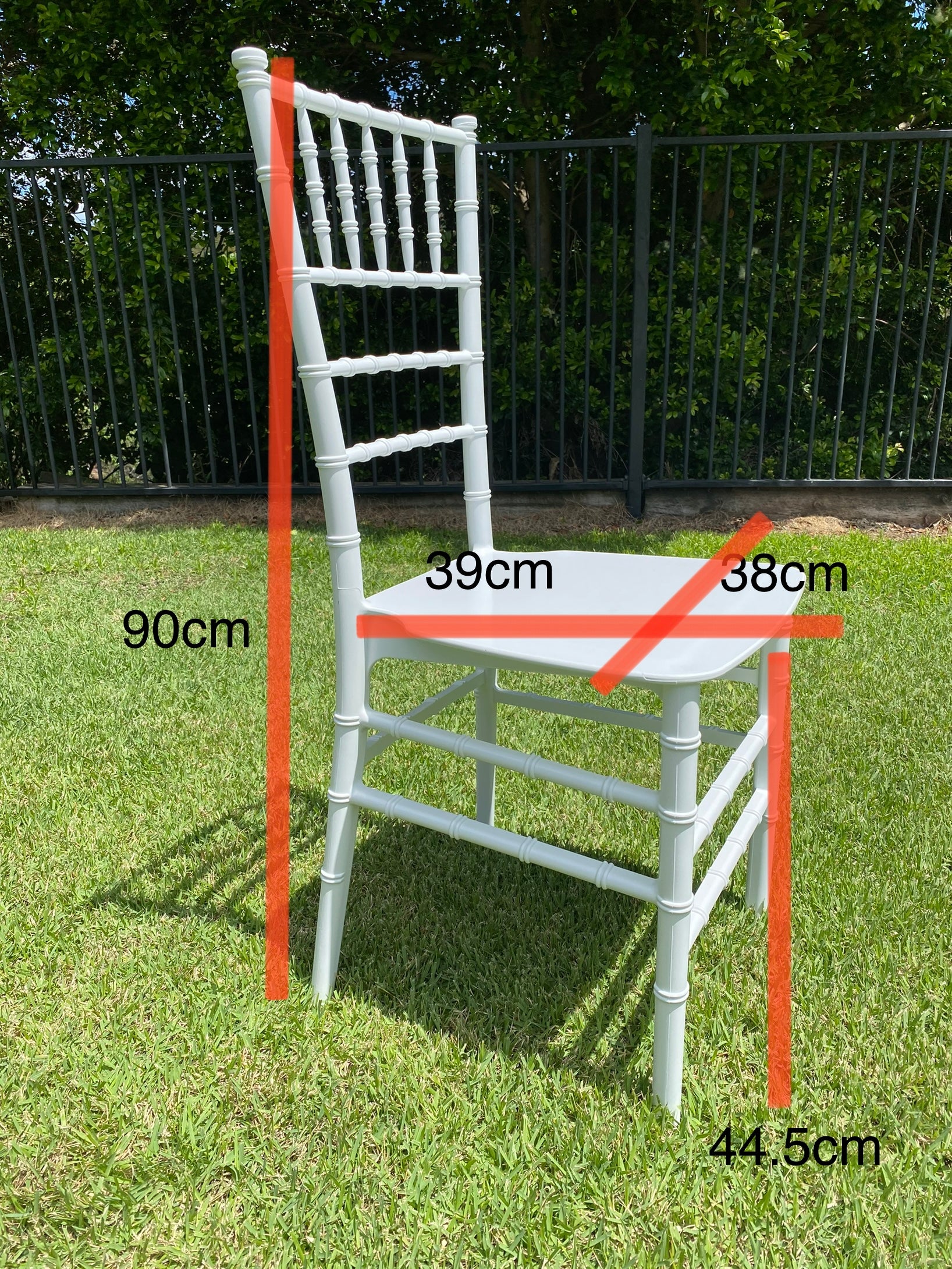 Gold Tiffany Chair | Gold Chiavari Chair | Resin with White Cushion