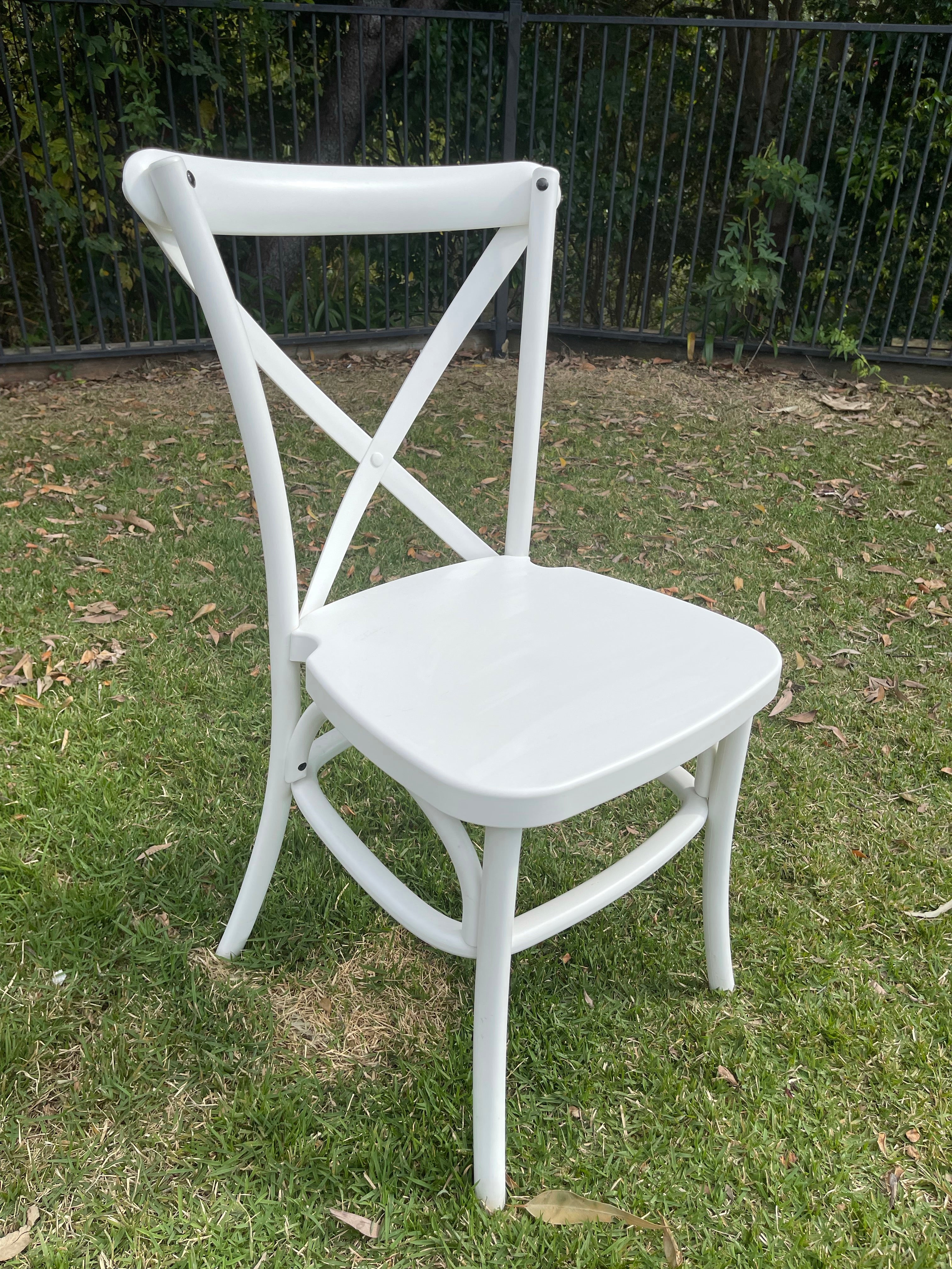 Cross back Chair - Resin White