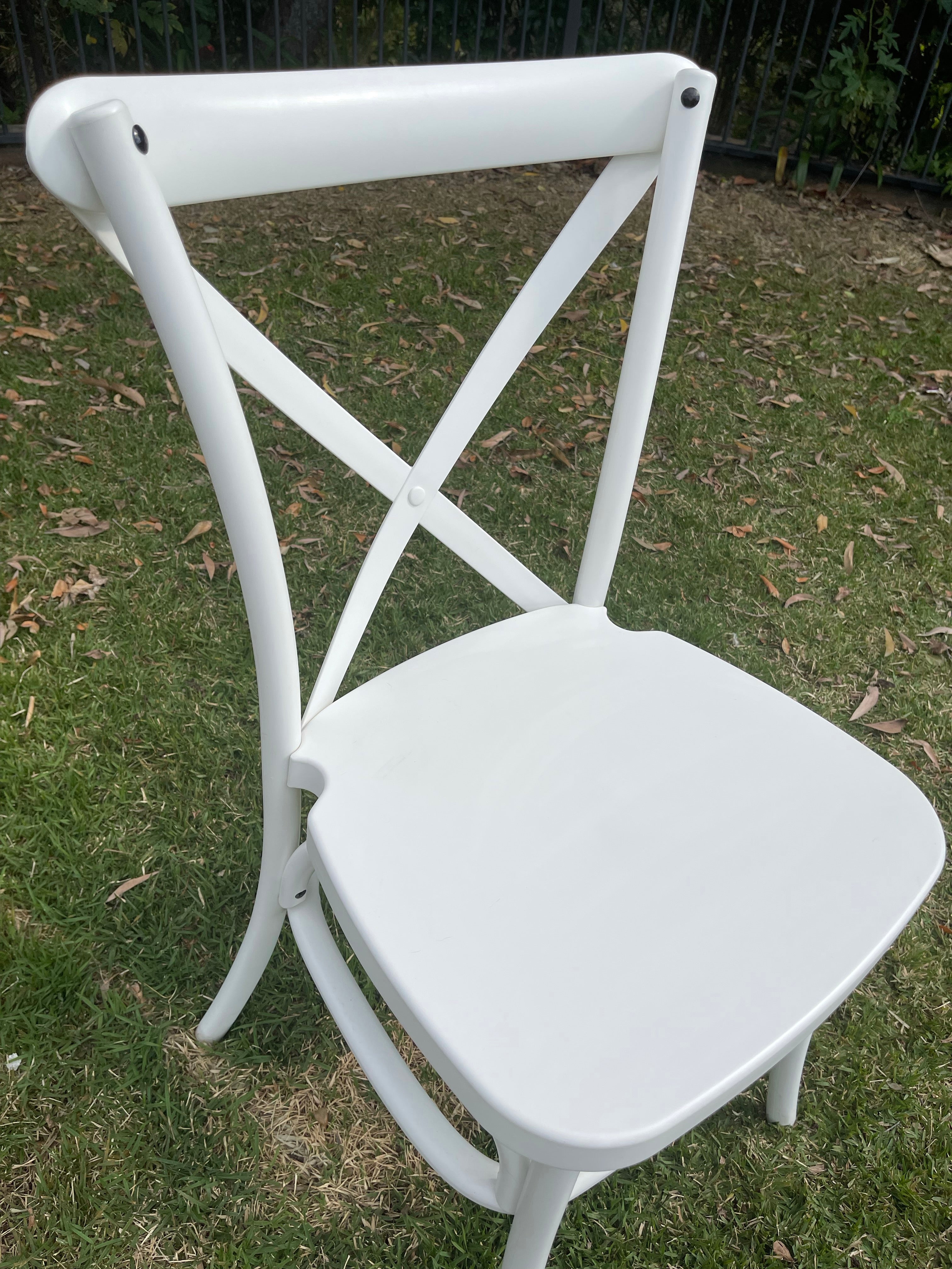 White Resin Crossback chairs