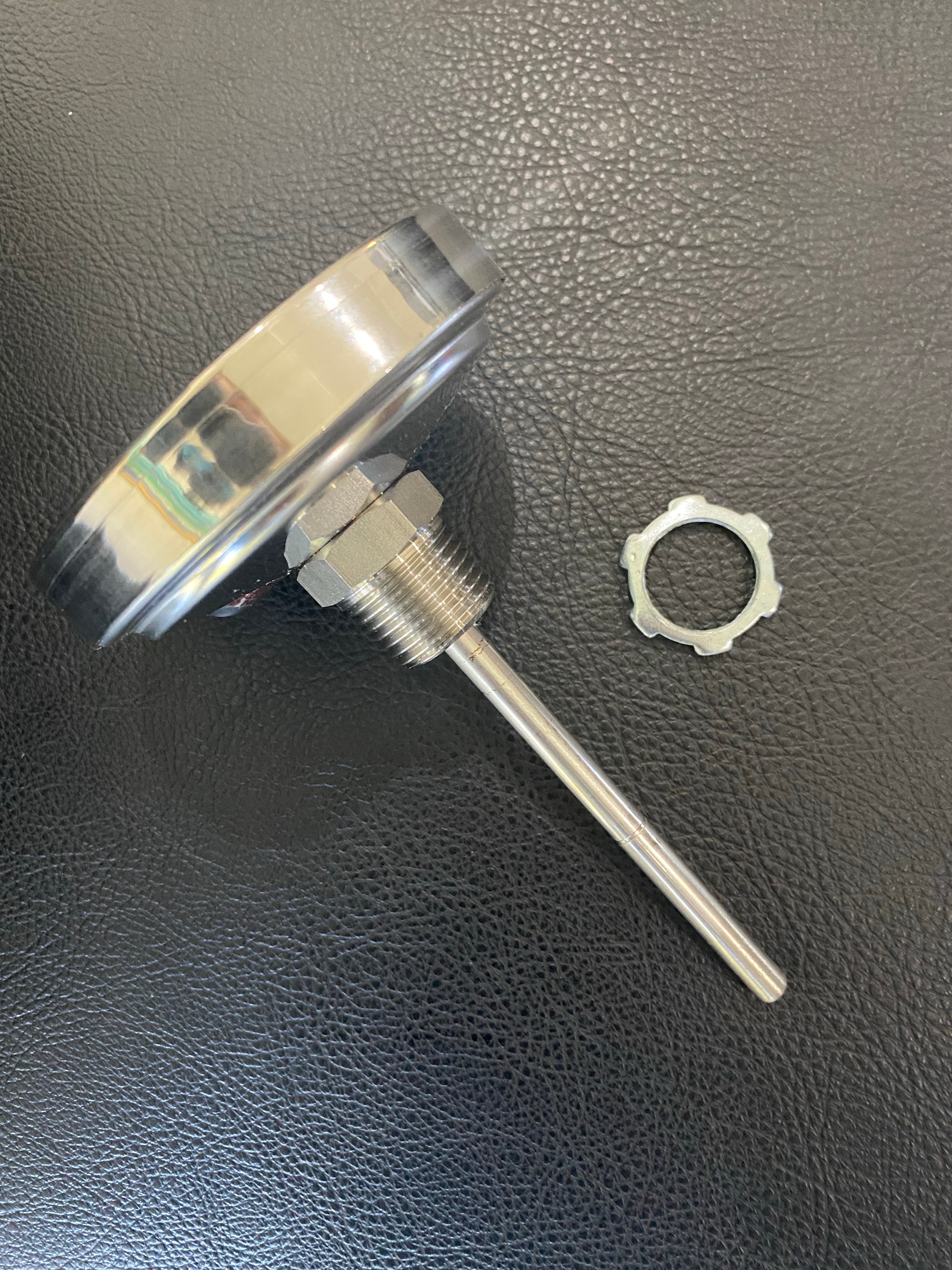 Tel-Tru 4" Stem Barbecue Grill Thermometer BQ300- Black/Red, 3" Dial