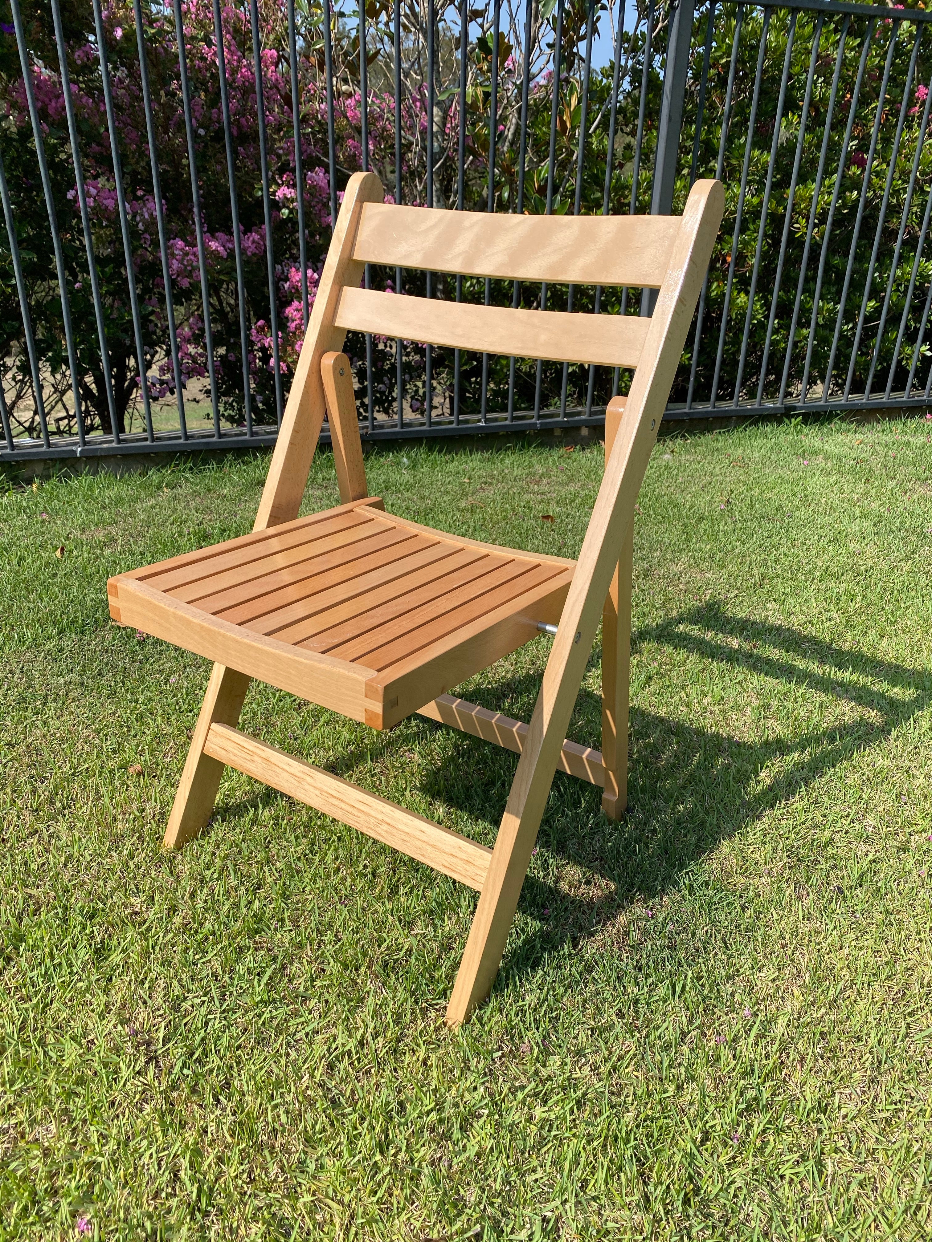 Slatted Americana Chairs - Natural Timber