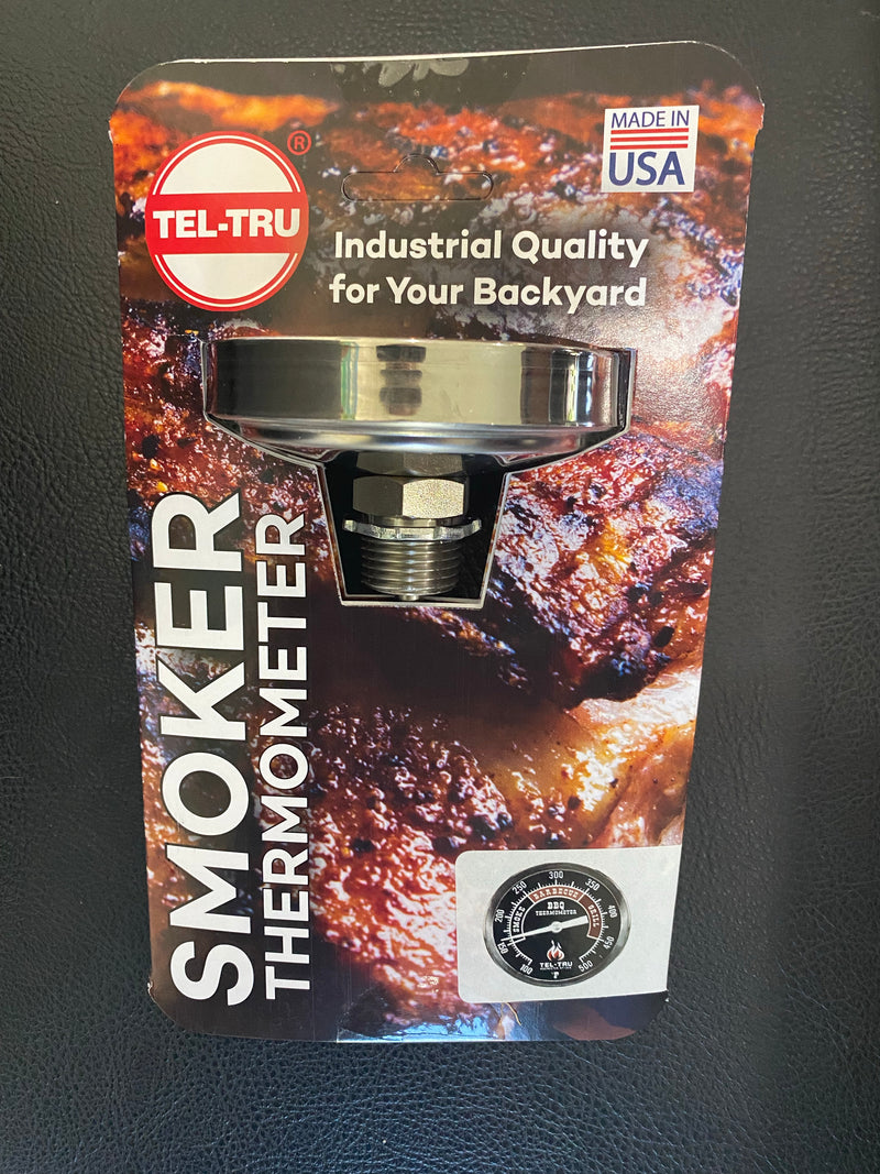 Tel-Tru 4" Stem Barbecue Grill Thermometer BQ300- Black/Red, 3" Dial
