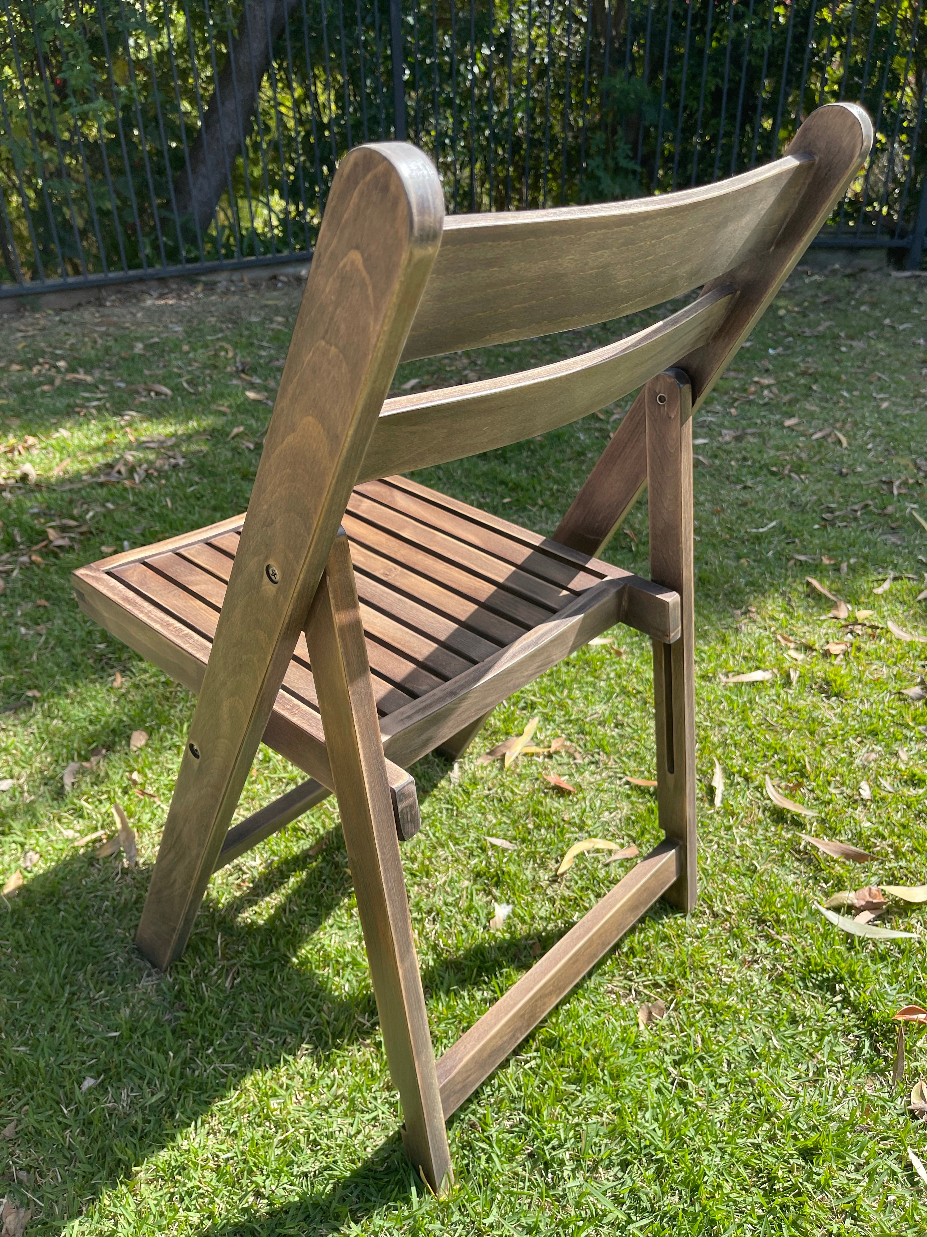 Slatted Americana Chairs - Dark Timber