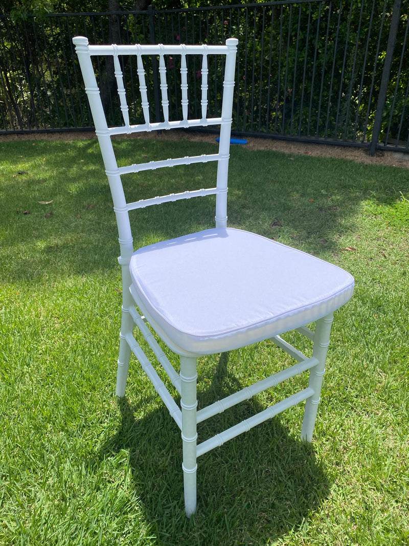 White Tiffany Chair | White Chiarvari Chair with Cushion  - RESIN -$63 each