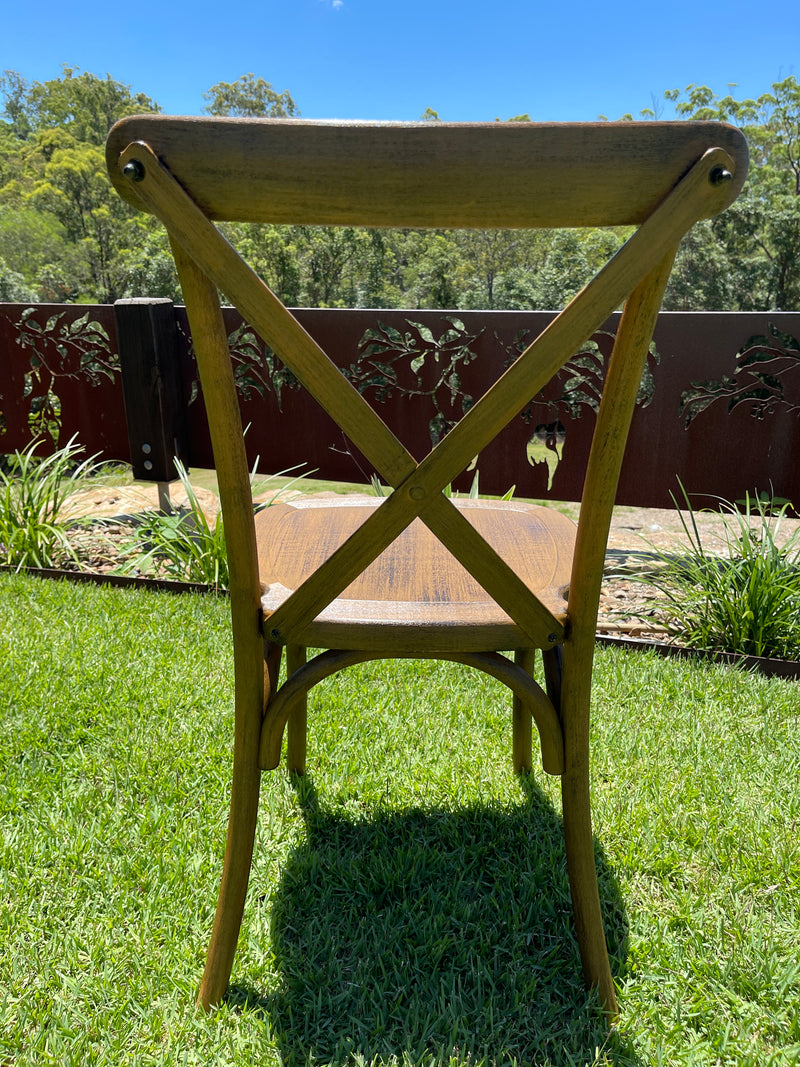 Bentwood Cross back Chair - Resin Faux Oakwood