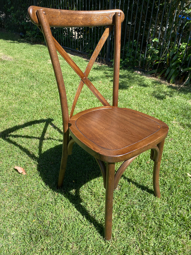 Dark Oakwood Cross back Chair