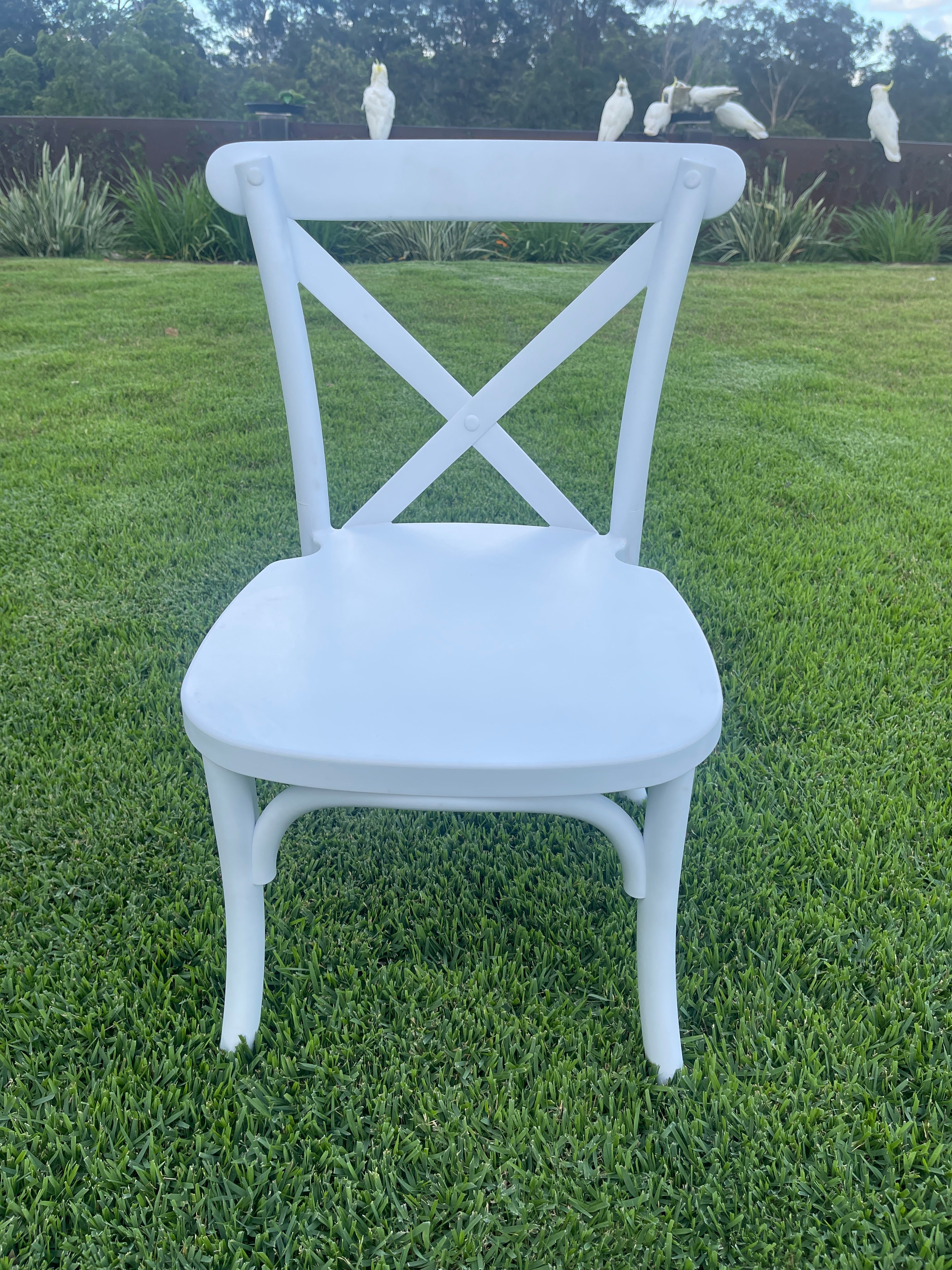 Kids Cross Back Chairs - White