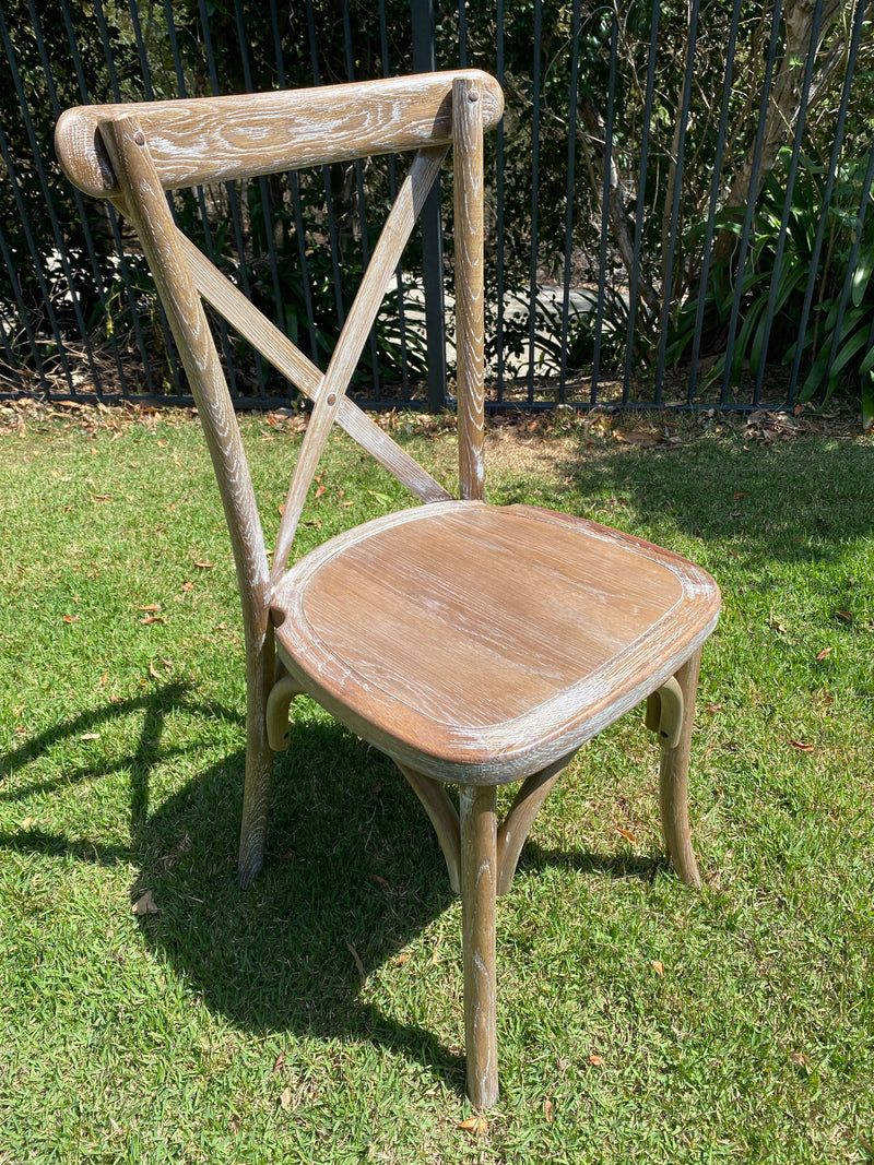 White wash Wooden Bentwood Crossback chairs