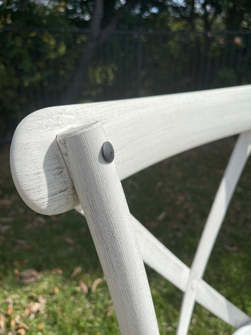 Stunning Resin White Faux wood Crossback chair