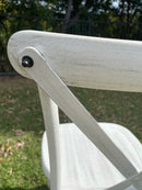 Cross back Chair - Resin Faux White Wood