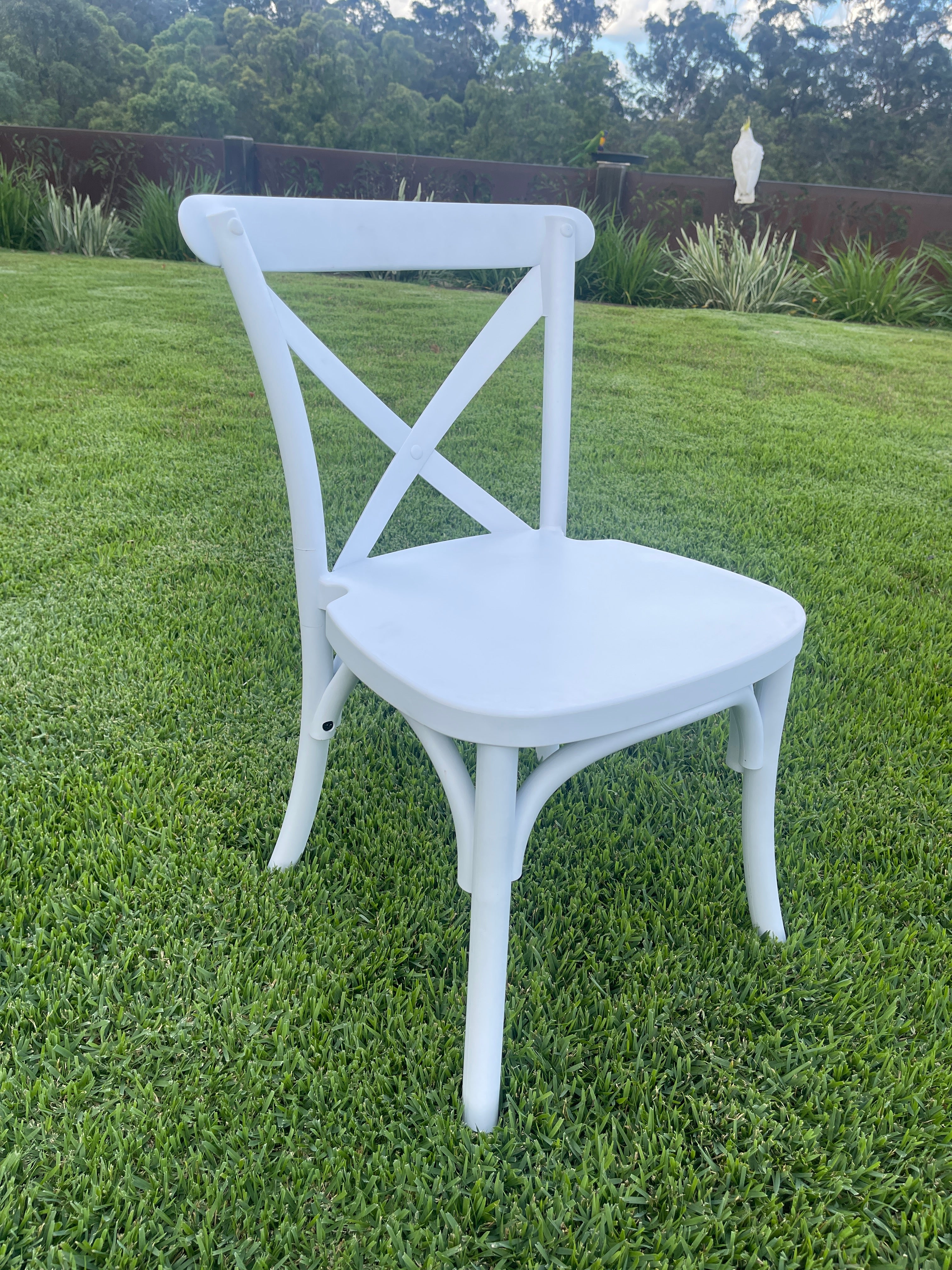 Kids Cross Back Chairs - White