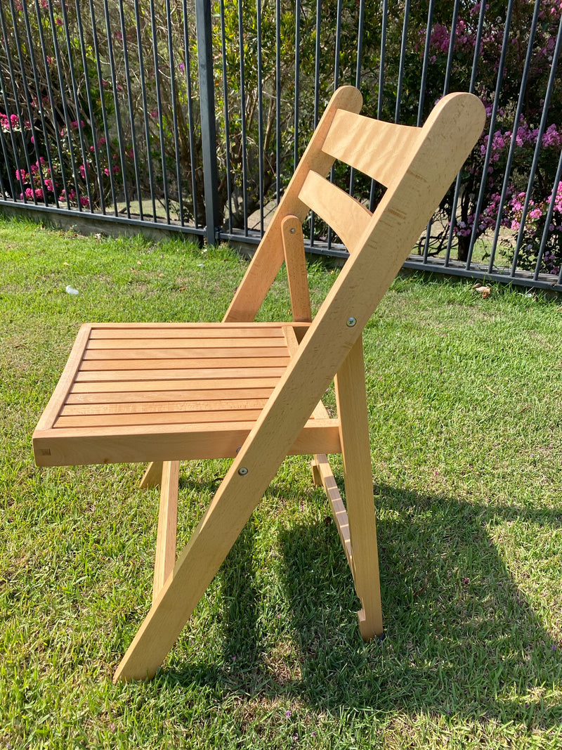 Slatted Americana Chairs - Natural Timber