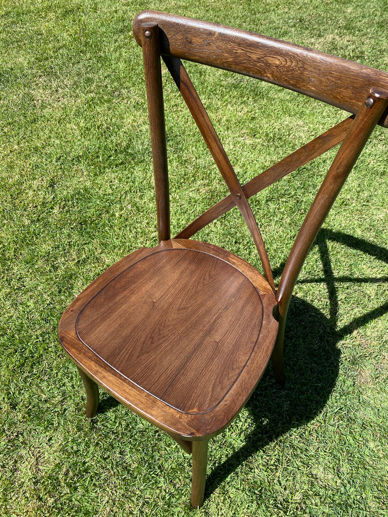 Dark Oakwood Cross back Chair