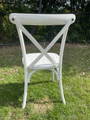 Cross back Chair - Resin Faux White Wood