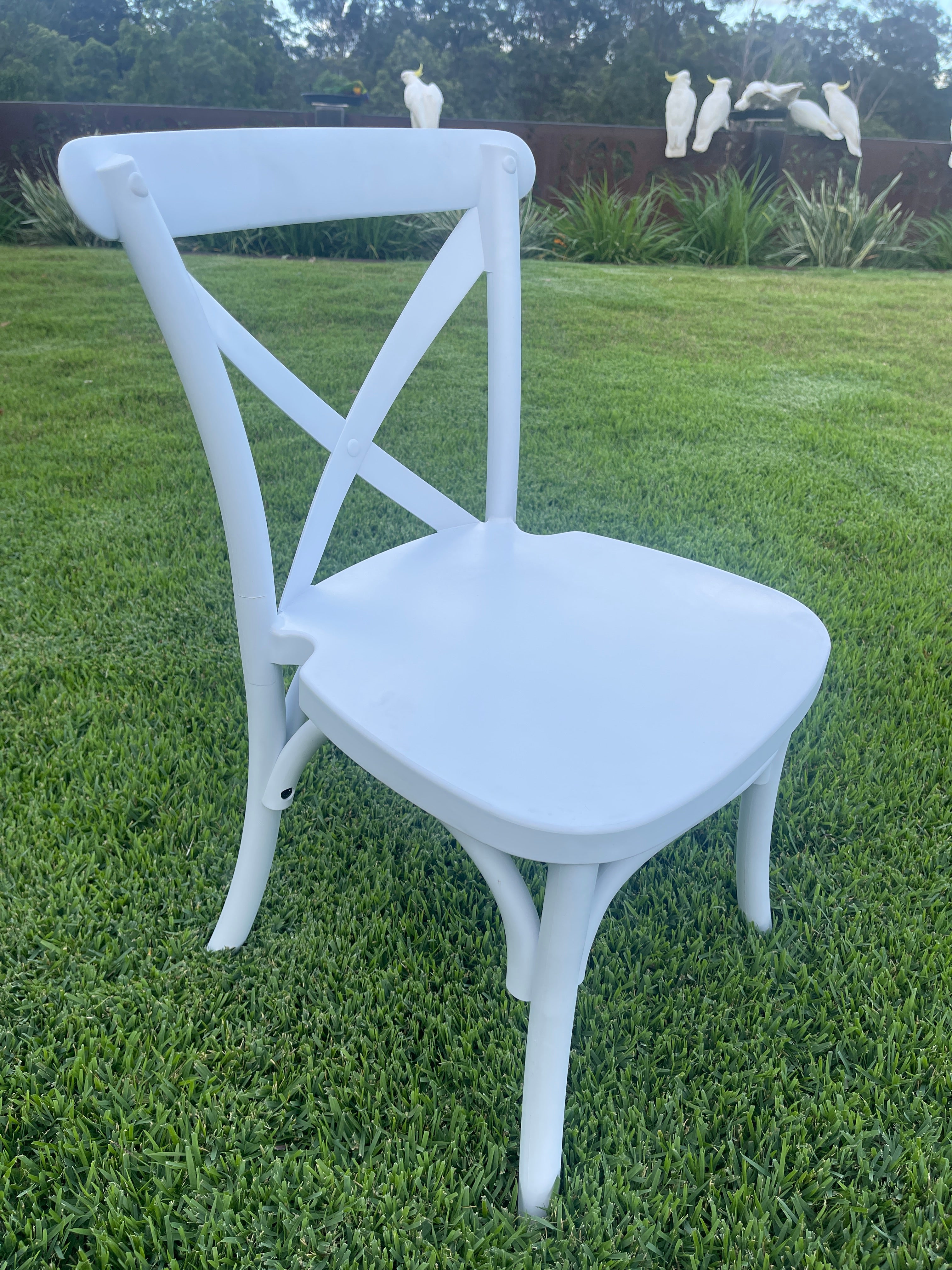 Kids Cross Back Chairs - White